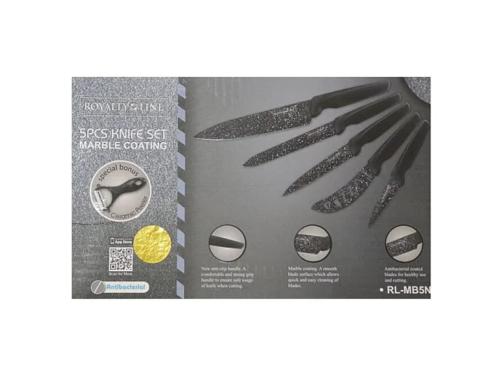 Set de Couteaux Inox revetement anti-adhesif 6 pcs Royaltyline RLMB5N