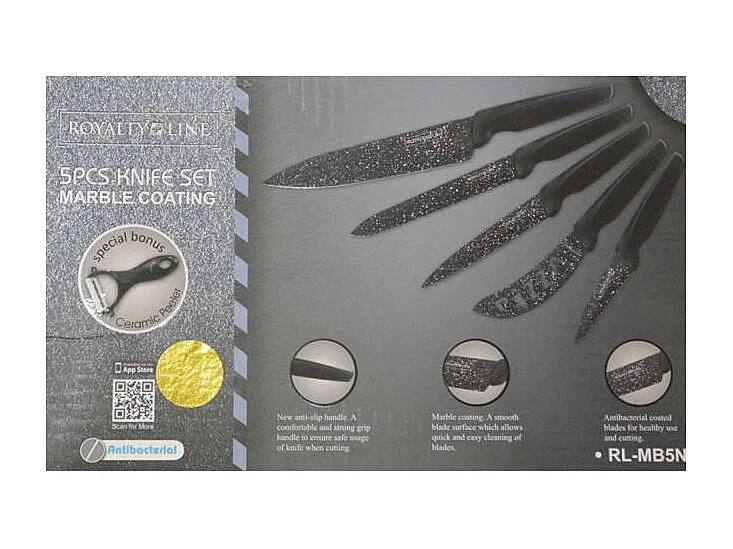 Set de Couteaux Inox revetement anti-adhesif 6 pcs Royaltyline RLMB5N