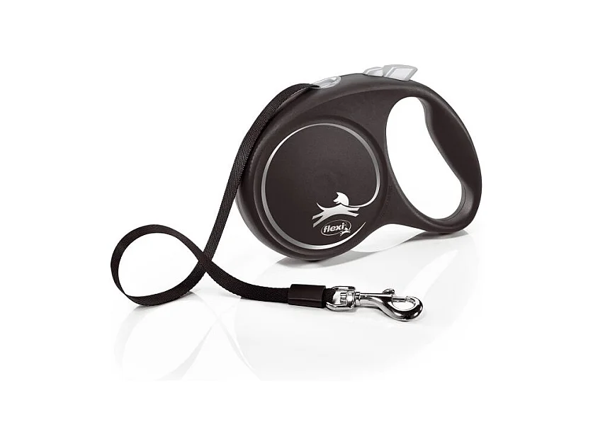 Laisse Black Design L Tape 5m black/ silver Flexi FU32T5-251-S-SI