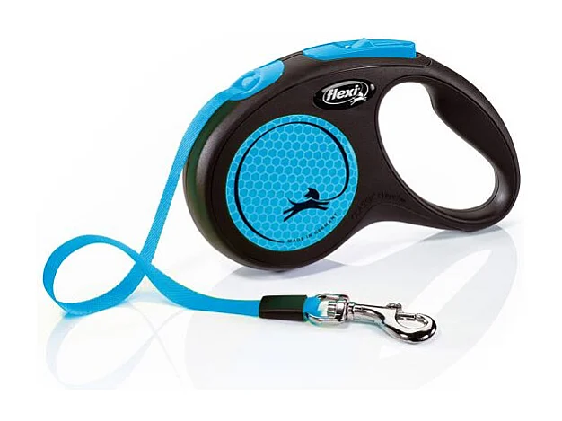 Laisse New Neon M Tape 5 m black/ neon blue Flexi CL21T5-251-S-NEOBL