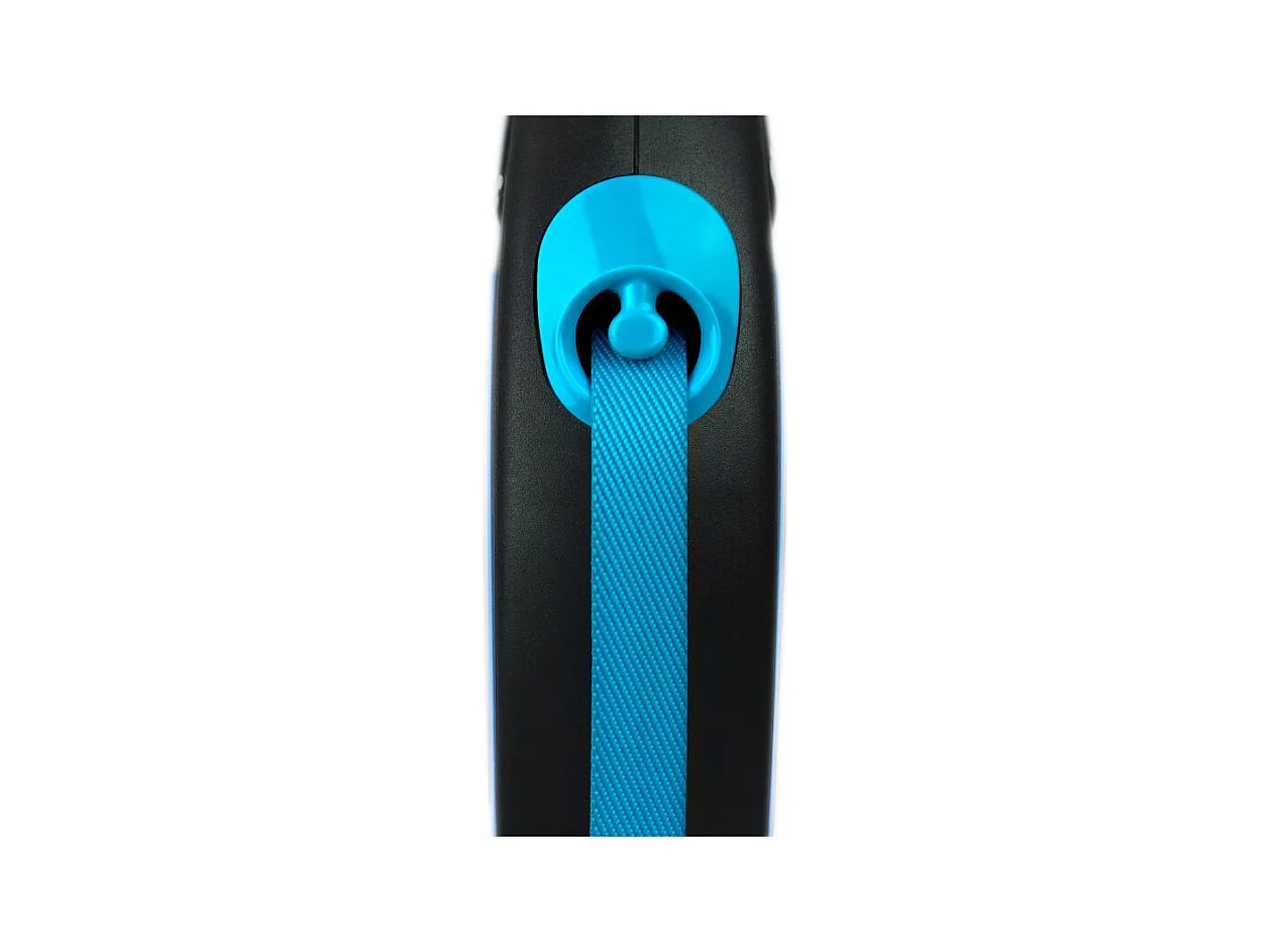 Laisse New Neon M Tape 5 m black/ neon blue Flexi CL21T5-251-S-NEOBL