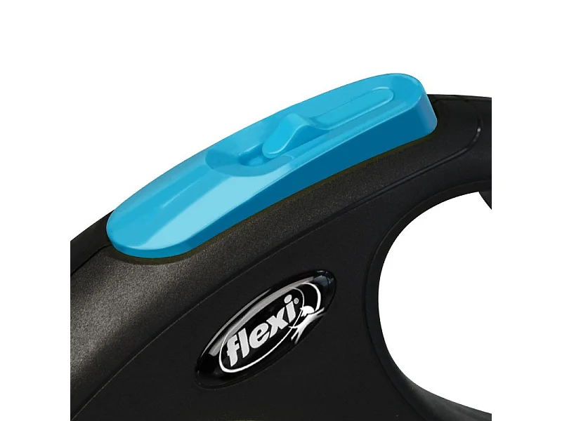 Laisse New Neon M Tape 5 m black/ neon blue Flexi CL21T5-251-S-NEOBL