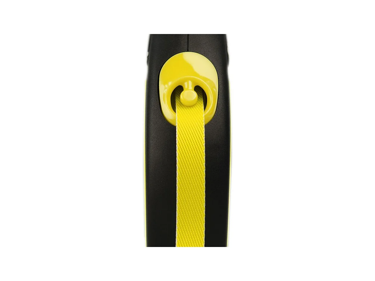 Laisse New Neon S Tape 5 m black/ neon yellow Flexi CL11T5-251-S-NEOGE