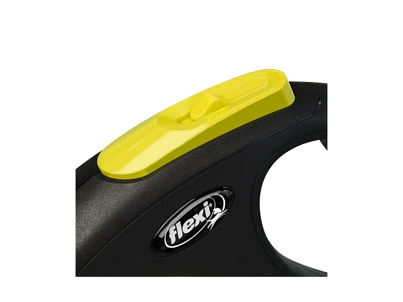 Laisse New Neon S Tape 5 m black/ neon yellow Flexi CL11T5-251-S-NEOGE