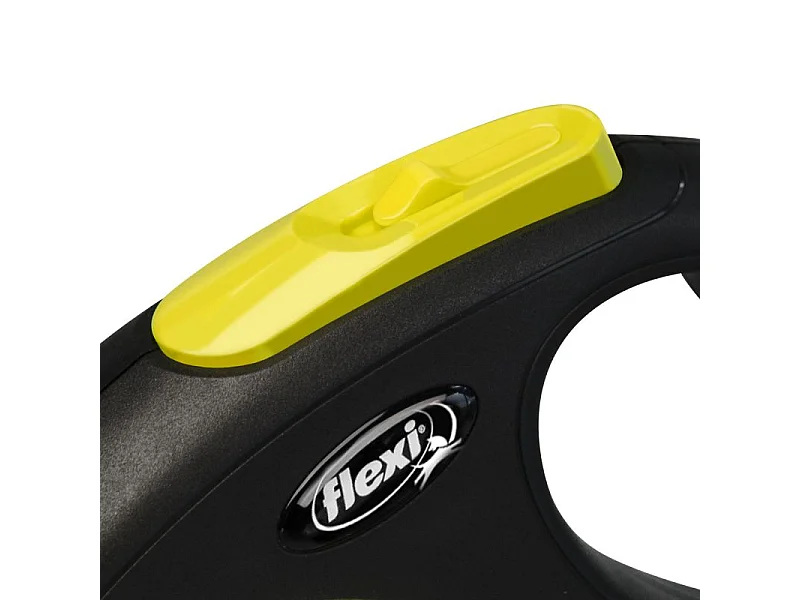 Laisse New Neon S Tape 5 m black/ neon yellow Flexi CL11T5-251-S-NEOGE