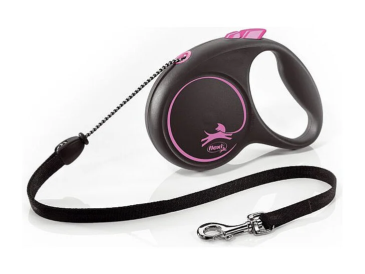 Laisse Black Design M Cord 5m black/ pink Flexi FU22C5-251-S-CP