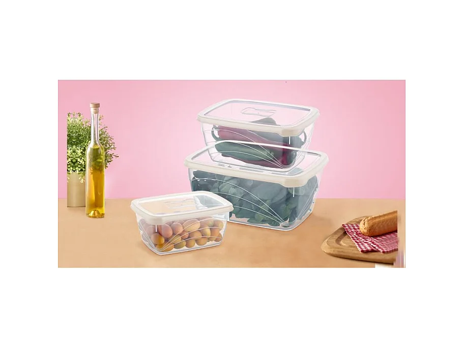 Ensemble de boite de conservation 3 pièces Herzberg HGL772-IVO