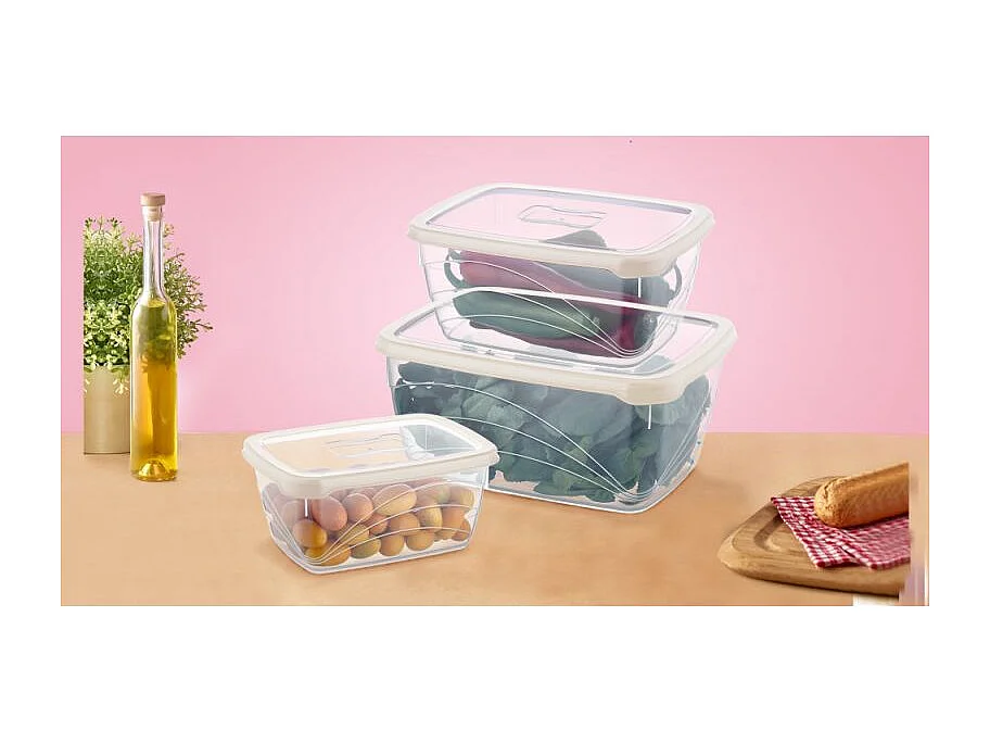 Ensemble de boite de conservation 3 pièces Herzberg HGL772-IVO