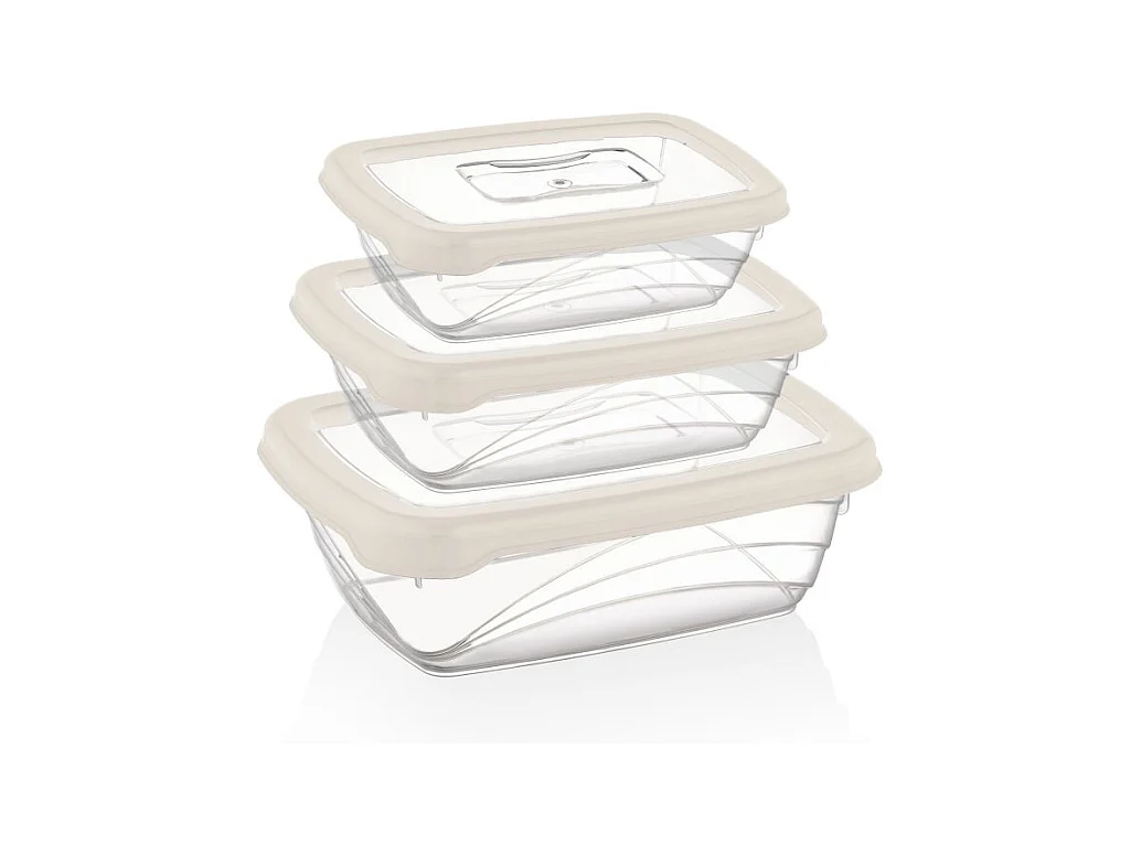 Ensemble de boite de conservation 3 pièces ivoire Herzberg HGL764-IVR