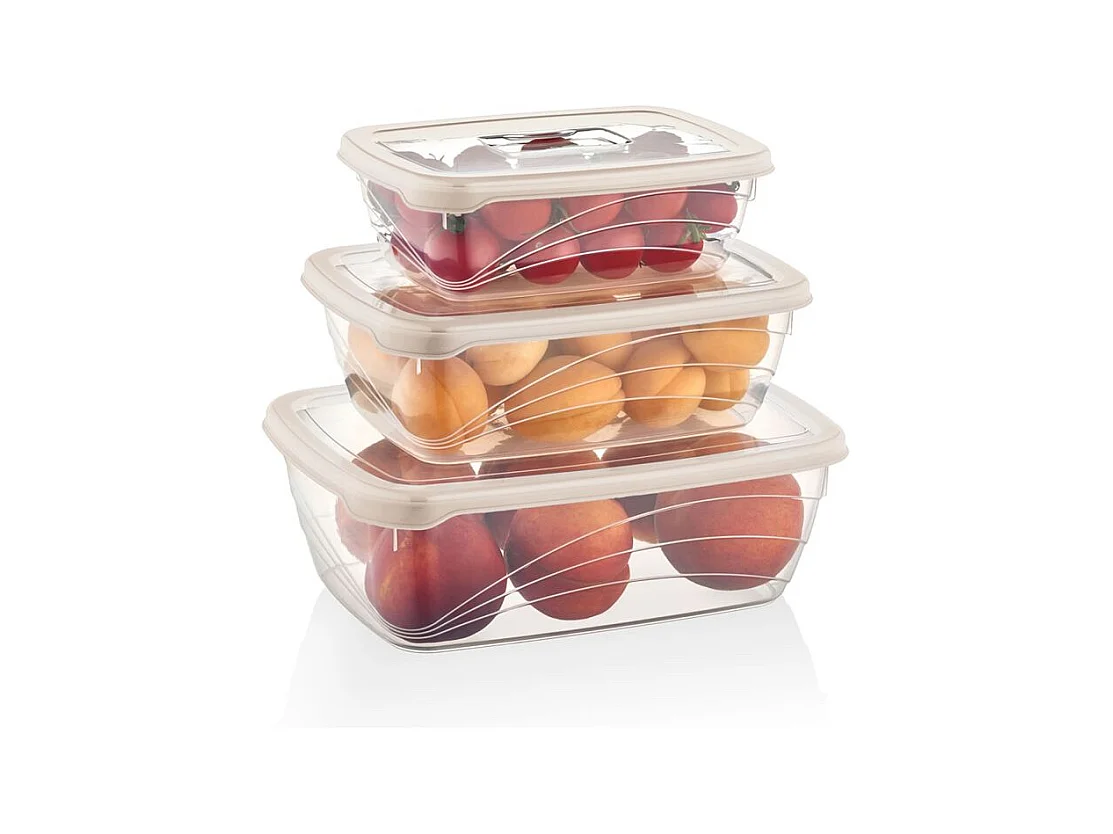 Ensemble de boite de conservation 3 pièces ivoire Herzberg HGL764-IVR