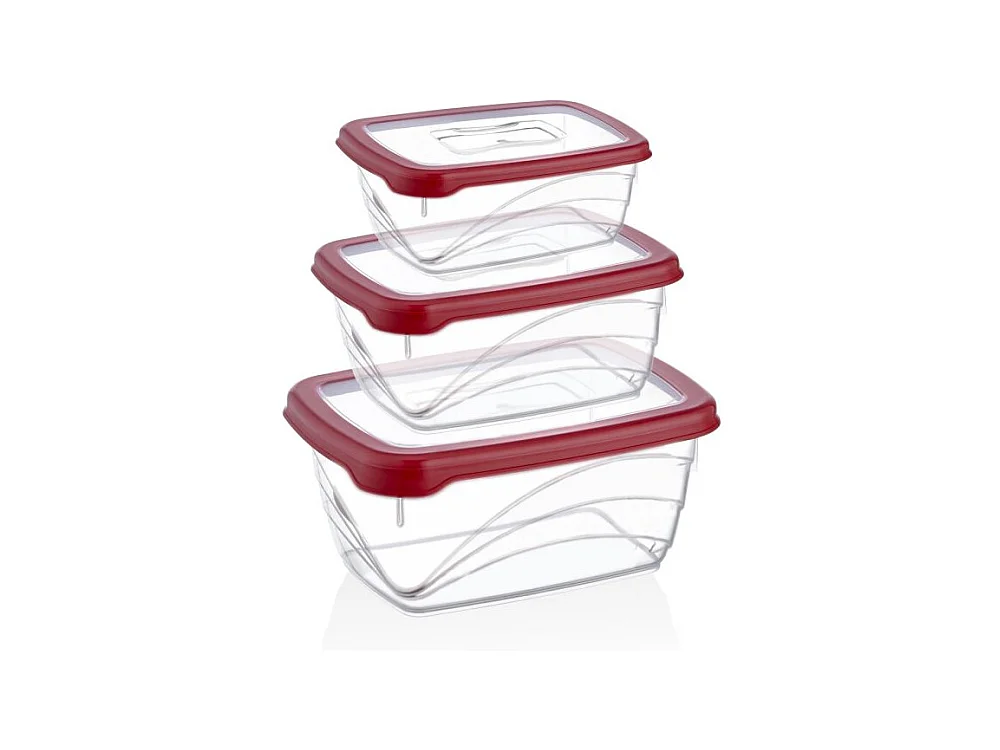 Ensemble de boite de conservation 3 pièces Herzberg HGL772-RED