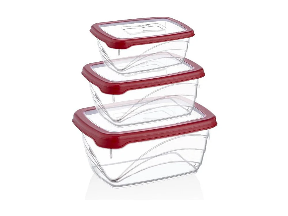Ensemble de boite de conservation 3 pièces Herzberg HGL772-RED