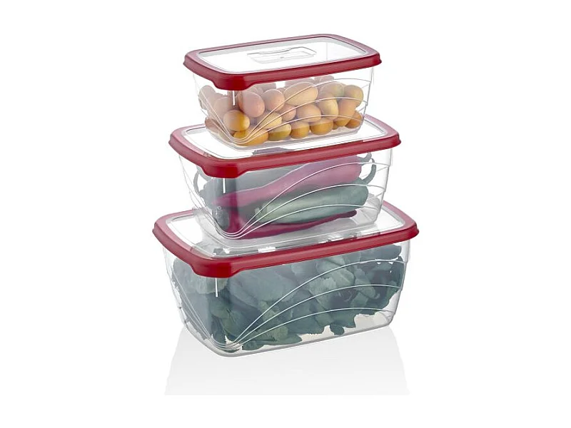 Ensemble de boite de conservation 3 pièces Herzberg HGL772-RED