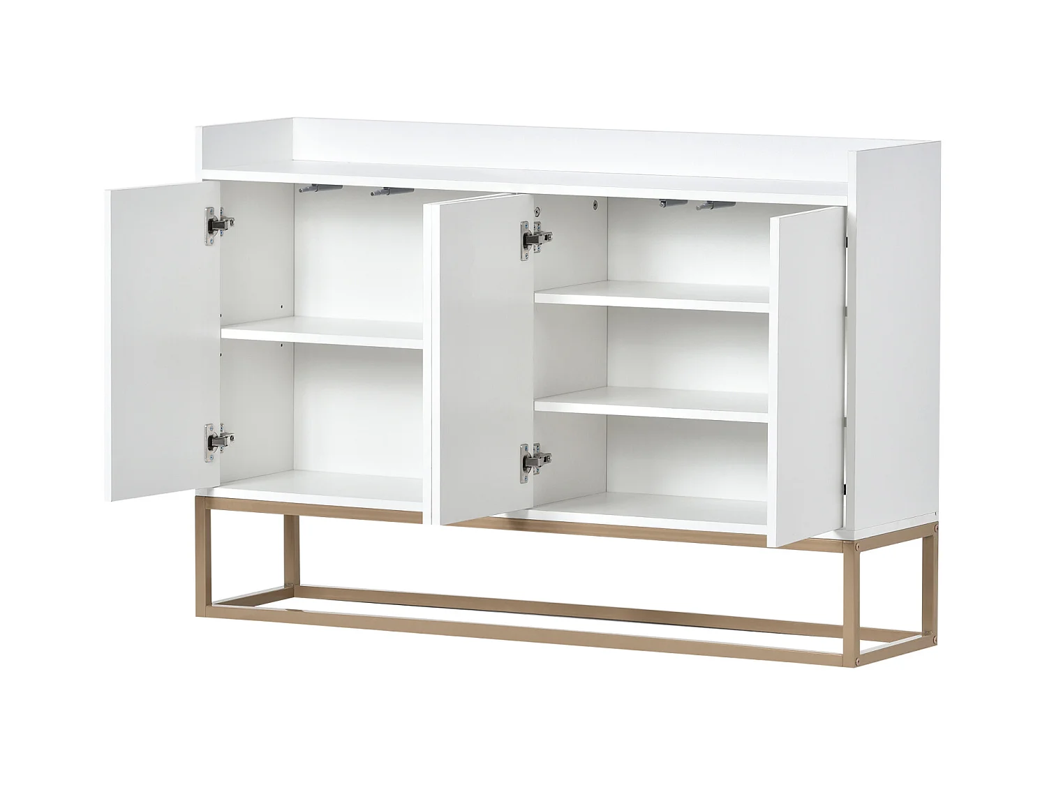Modern dressoir 120x30x80 cm – Minimalistische stijl, 4 deuren, ideaal voor eetkamer, woonkamer, keuken – Wit