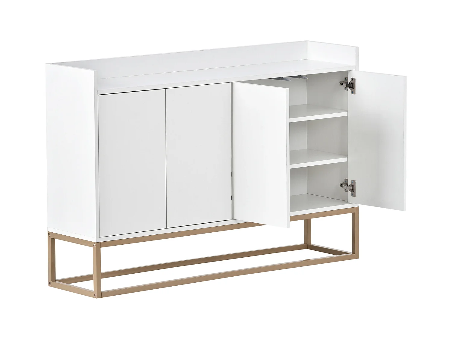 Modernes Sideboard 120x30x80 cm – Minimalistischer Stil, 4 Türen, ideal für Esszimmer, Wohnzimmer, Küche – Weiß