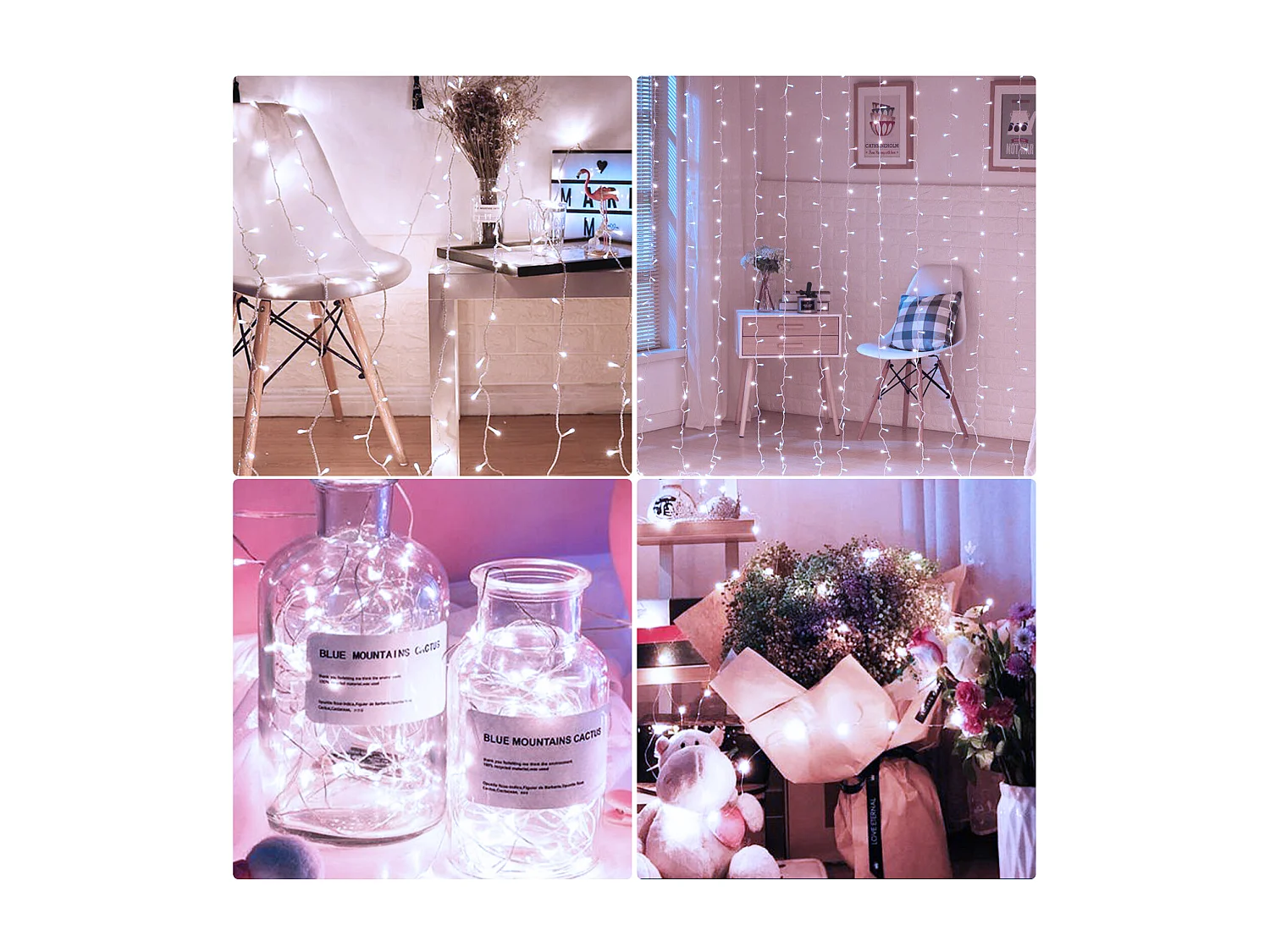 Luci a stringa da 100 m e 600 LED - Illuminazione per esterni, interni, giardini, matrimoni, carnevale - Bianco