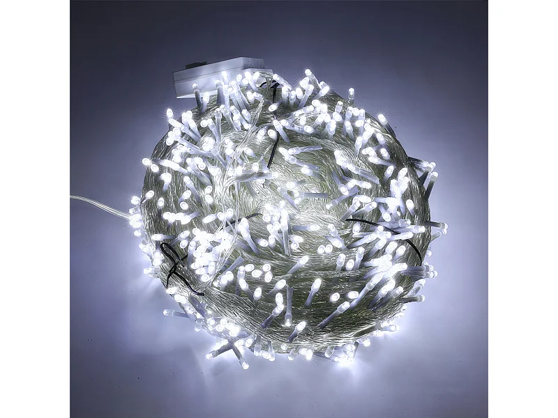 Luci a stringa da 100 m e 600 LED - Illuminazione per esterni, interni, giardini, matrimoni, carnevale - Bianco