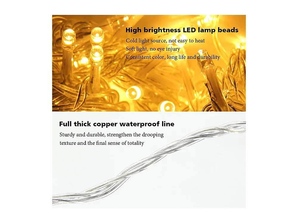 80M 800 LED-lichtsnoer - Buiten, binnen, tuin, bruiloft, carnavalverlichting - warm wit