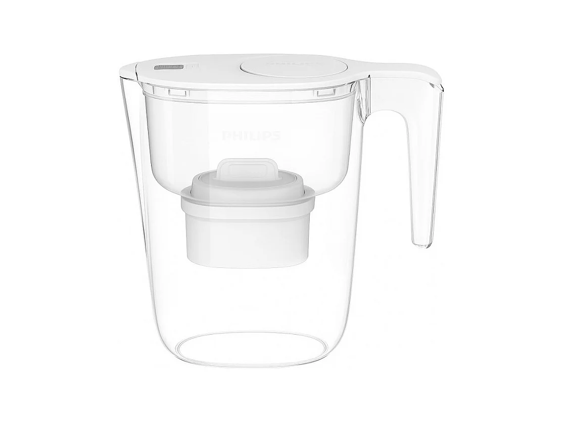 Carafe filtrante 2,6 L blanche avec 4 filtres en Microfiltration et digital timer  Philips PHAWP2933WHT4/10