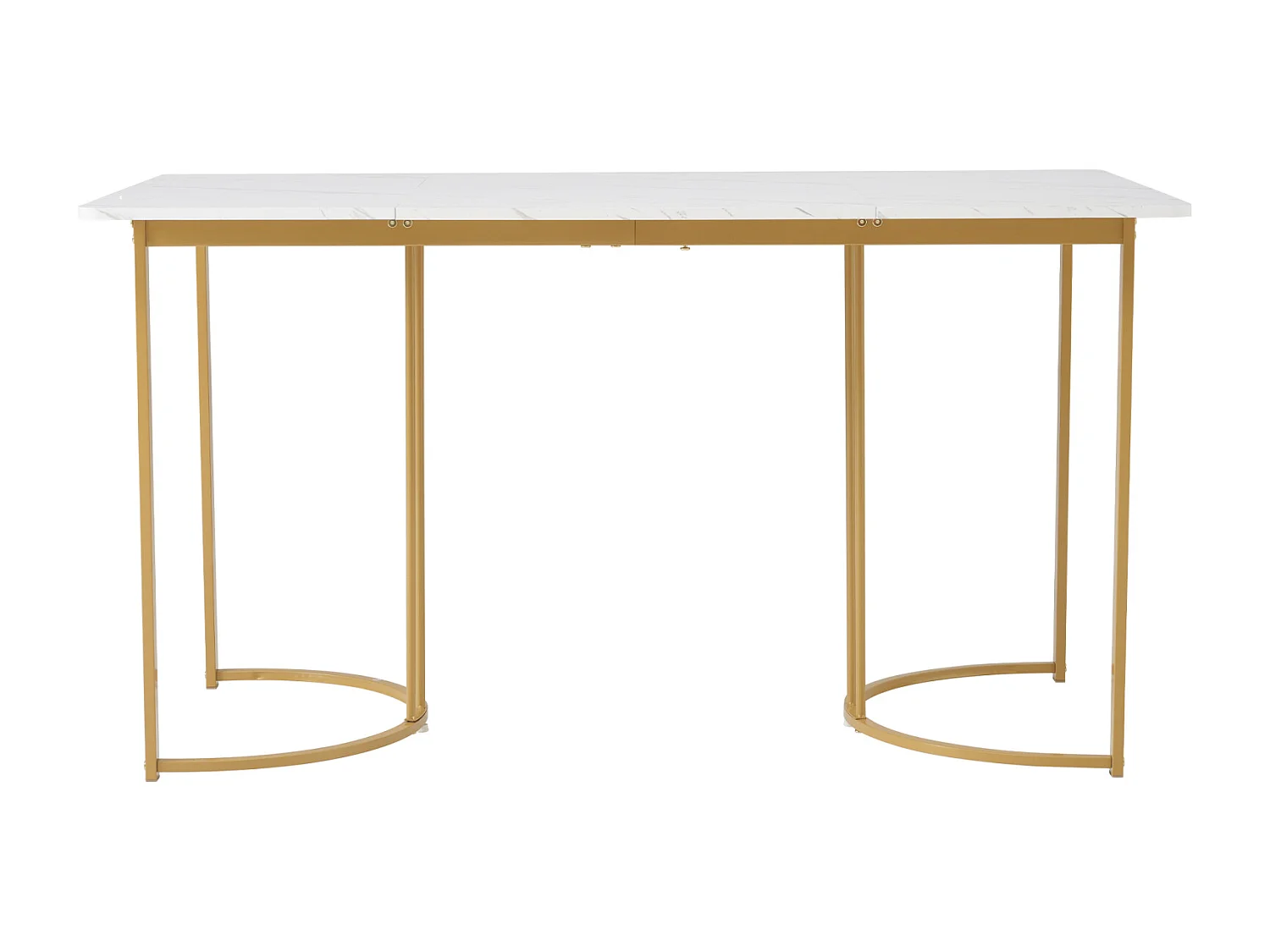Table de salle à manger rectangulaire – 140x80 cm, Piétement métallique, Élégante