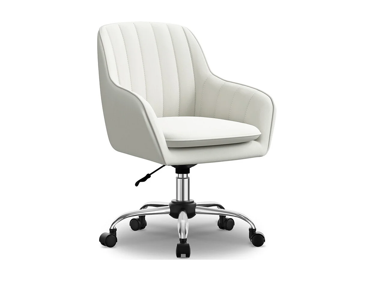 Hiazurm Chaise de Bureau Ergonomique - Chaise de Bureau avec Revêtement Doux en Bouclé, Accoudoirs Intégrés, Coussin Épais en Teddy