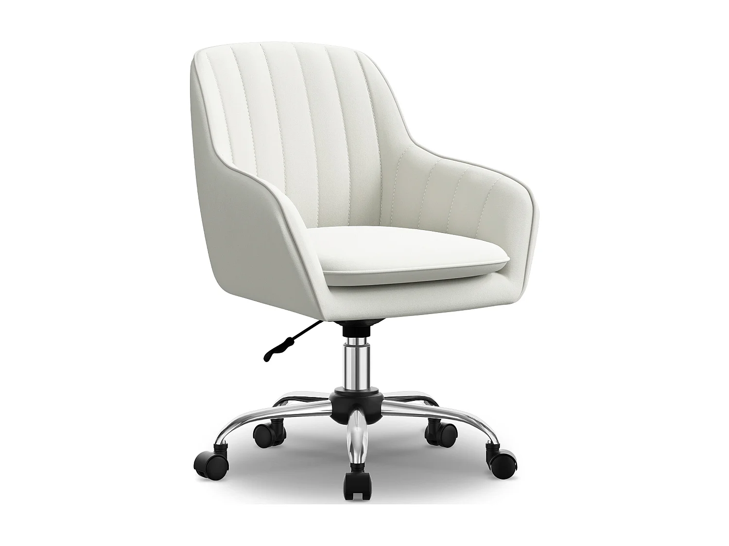 Hiazurm Chaise de Bureau Ergonomique - Chaise de Bureau avec Revêtement Doux en Bouclé, Accoudoirs Intégrés, Coussin Épais en Teddy