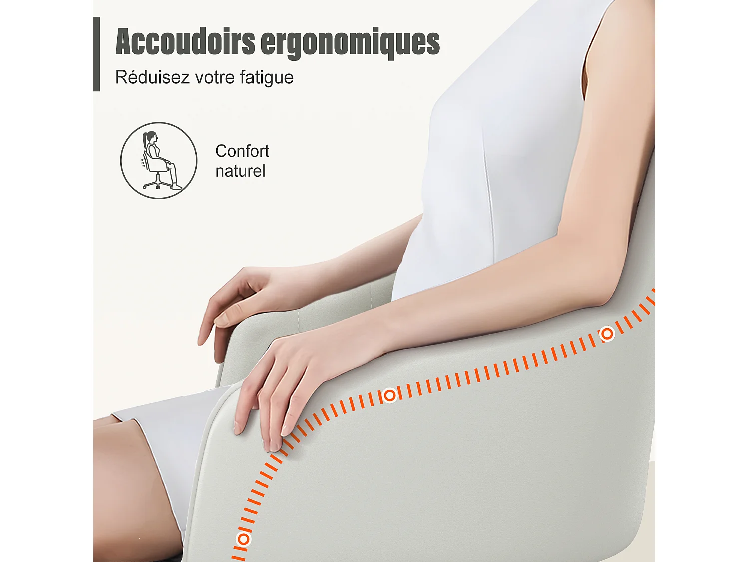 Hiazurm Ergonomische bureaustoel met zachte Bouclé bekleding en dikke Teddy-kussen - Wit 💖