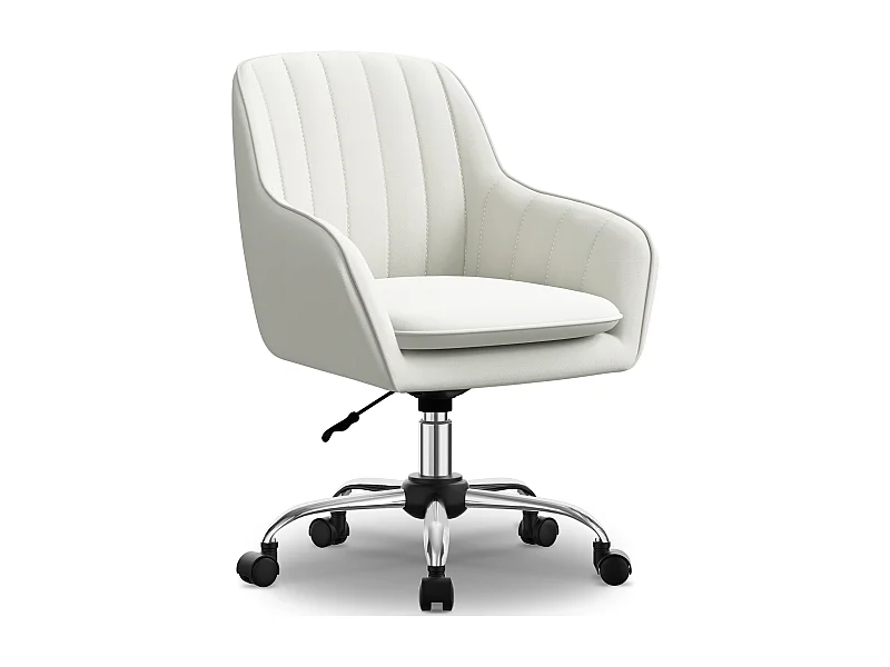 Hiazurm Chaise de Bureau Ergonomique - Chaise de Bureau avec Revêtement Doux en Bouclé, Accoudoirs Intégrés, Coussin Épais en Teddy