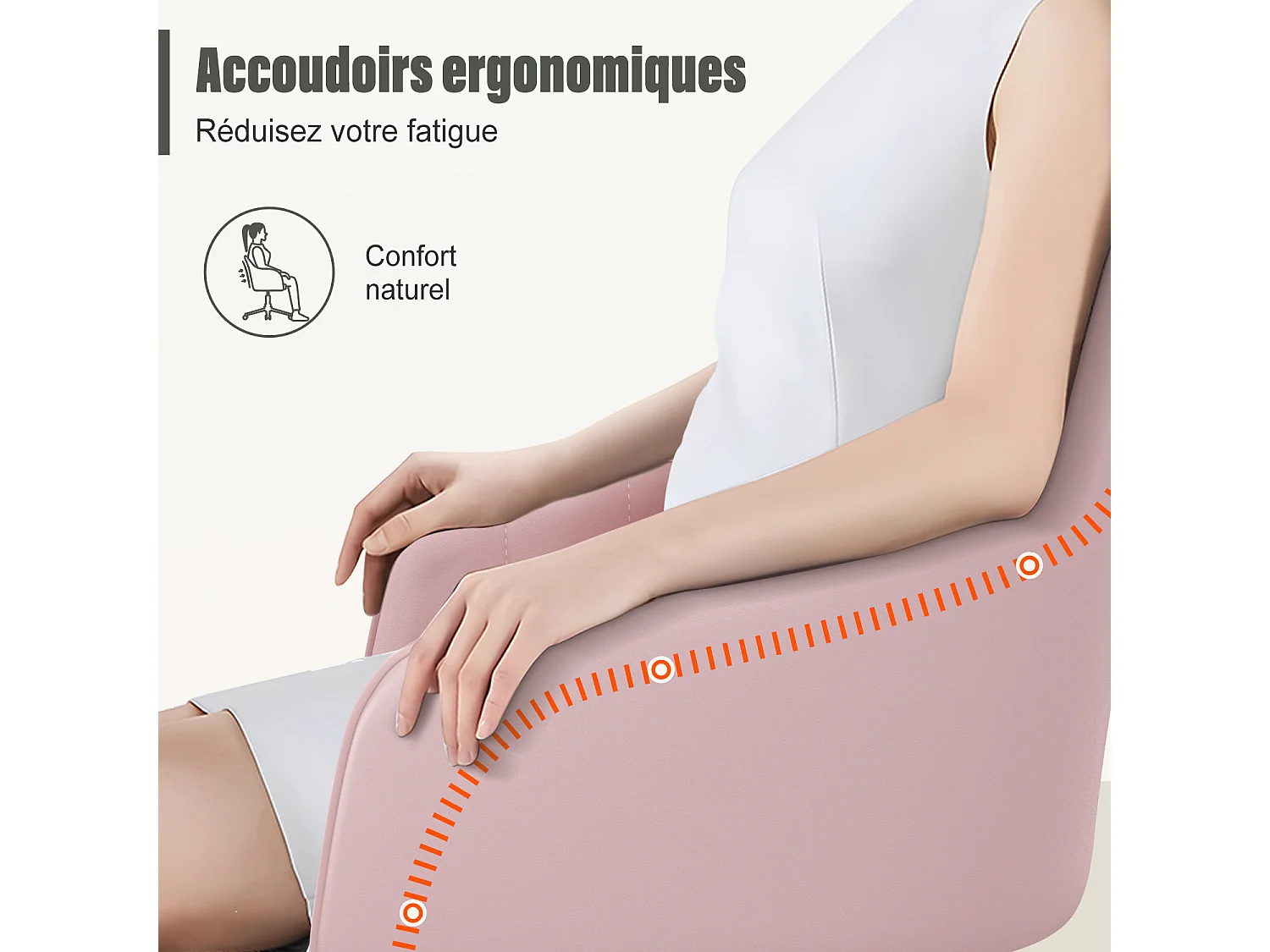 Hiazurm Chaise de Bureau Ergonomique - Chaise de Bureau avec Revêtement Doux en Bouclé, Accoudoirs Intégrés, Coussin Épais en Teddy