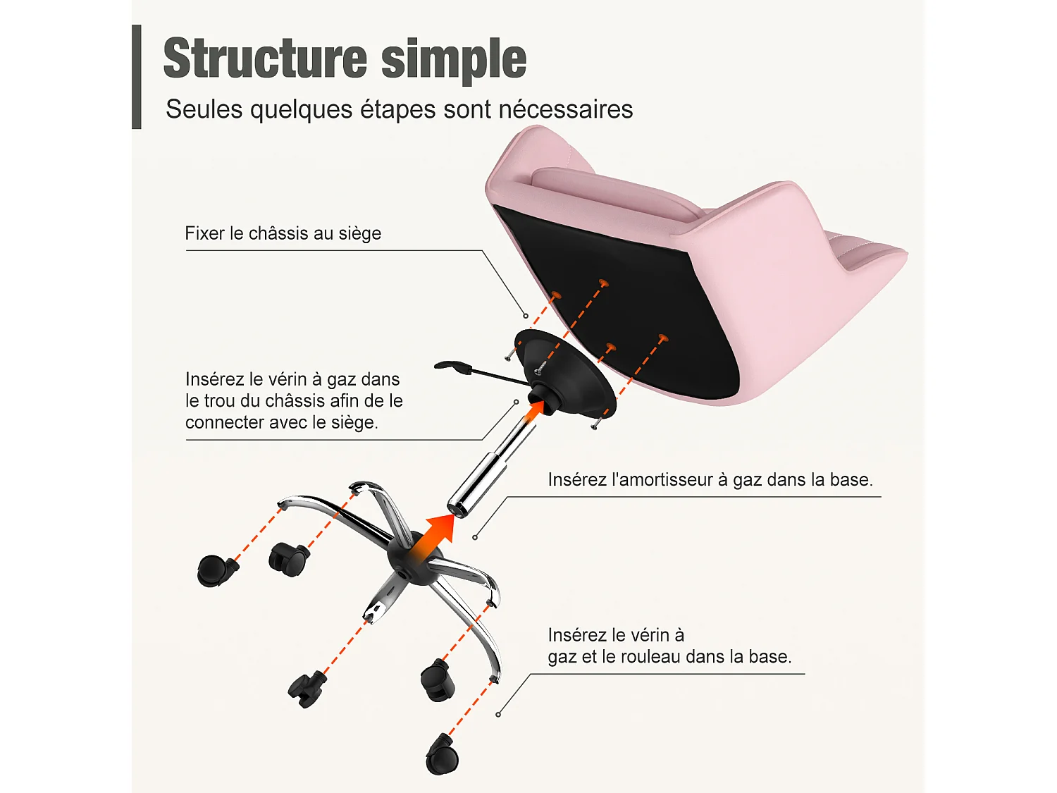 Hiazurm Chaise de Bureau Ergonomique - Chaise de Bureau avec Revêtement Doux en Bouclé, Accoudoirs Intégrés, Coussin Épais en Teddy