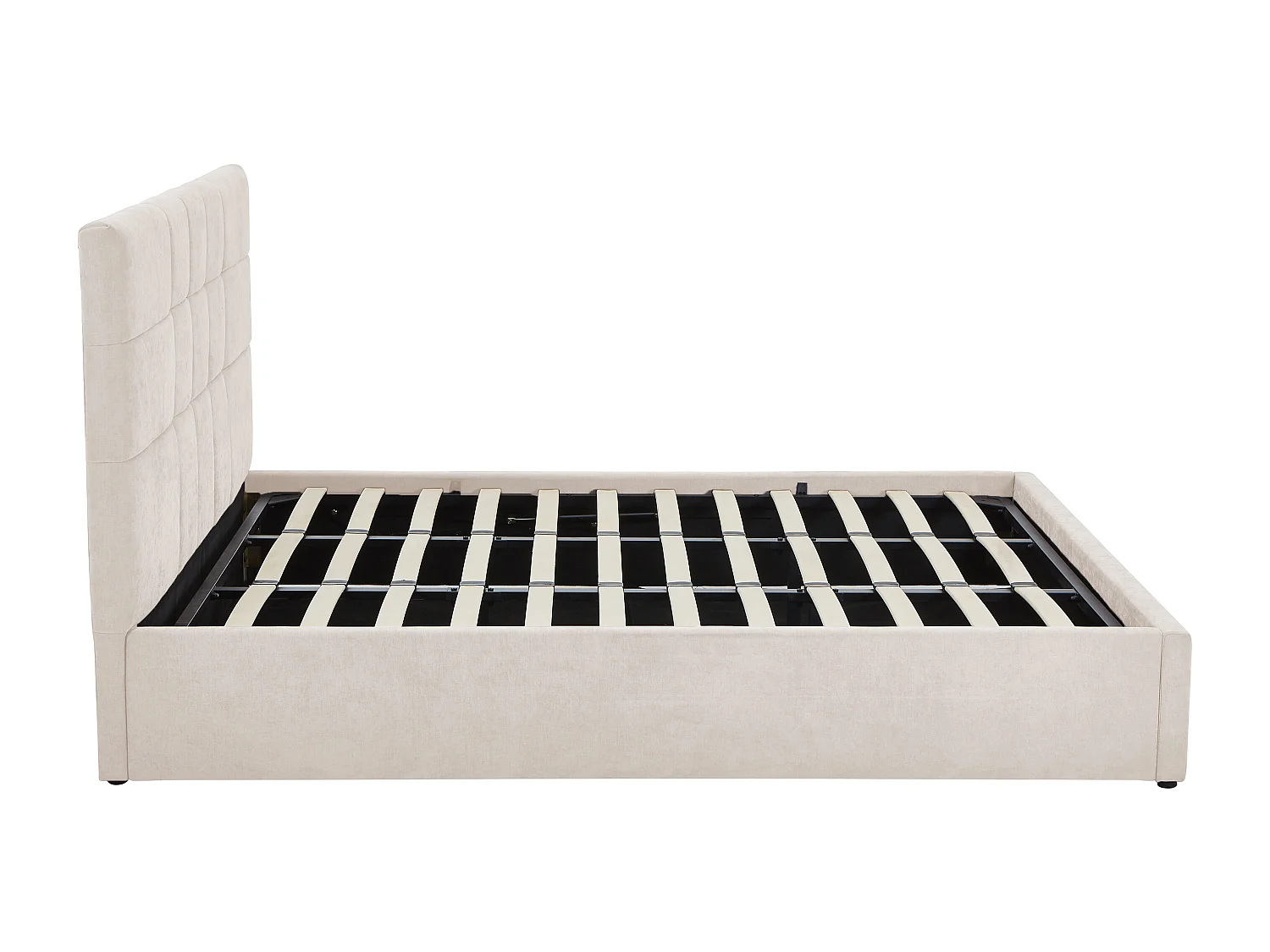 Lit coffre 180 x 200 cm - Tissu - Beige + Matelas - HOPEYA de Pascal Morabito