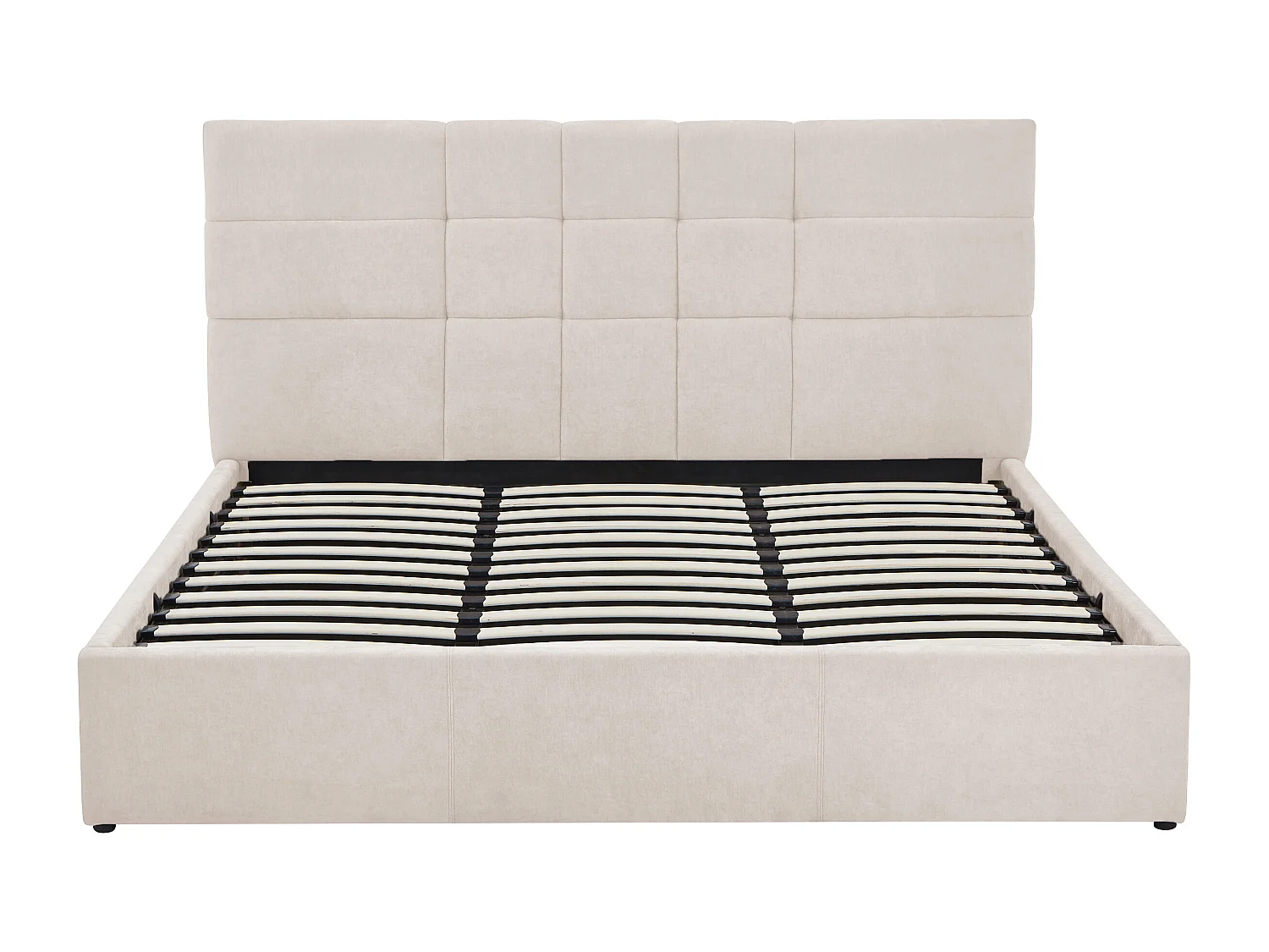 Lit coffre 180 x 200 cm - Tissu - Beige + Matelas - HOPEYA de Pascal Morabito