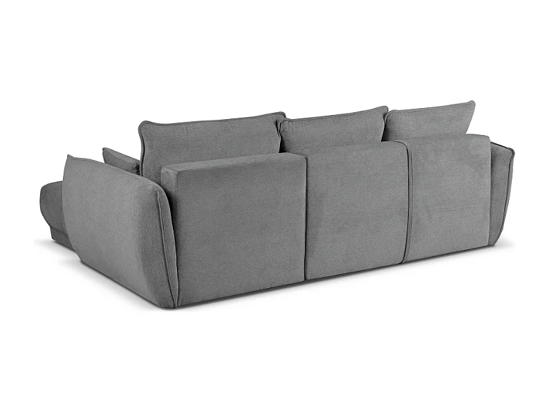 Ecksofa rechts Loren mit Schlaffunktion 250x150x90 cm – Stoff Raven 7 grau