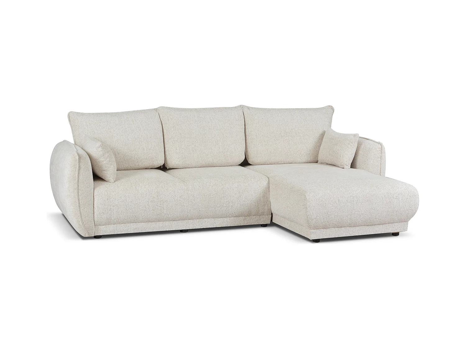 Narożnik prawy Loren z funkcją spania 250x150x90 cm – tkanina Bello 5 kremowa