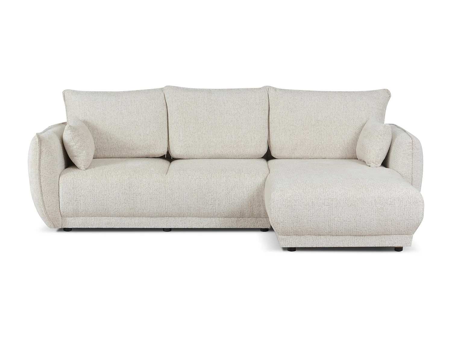 Canapé d’angle droit Loren convertible 250x150x90 cm – Tissu Bello 5 crème