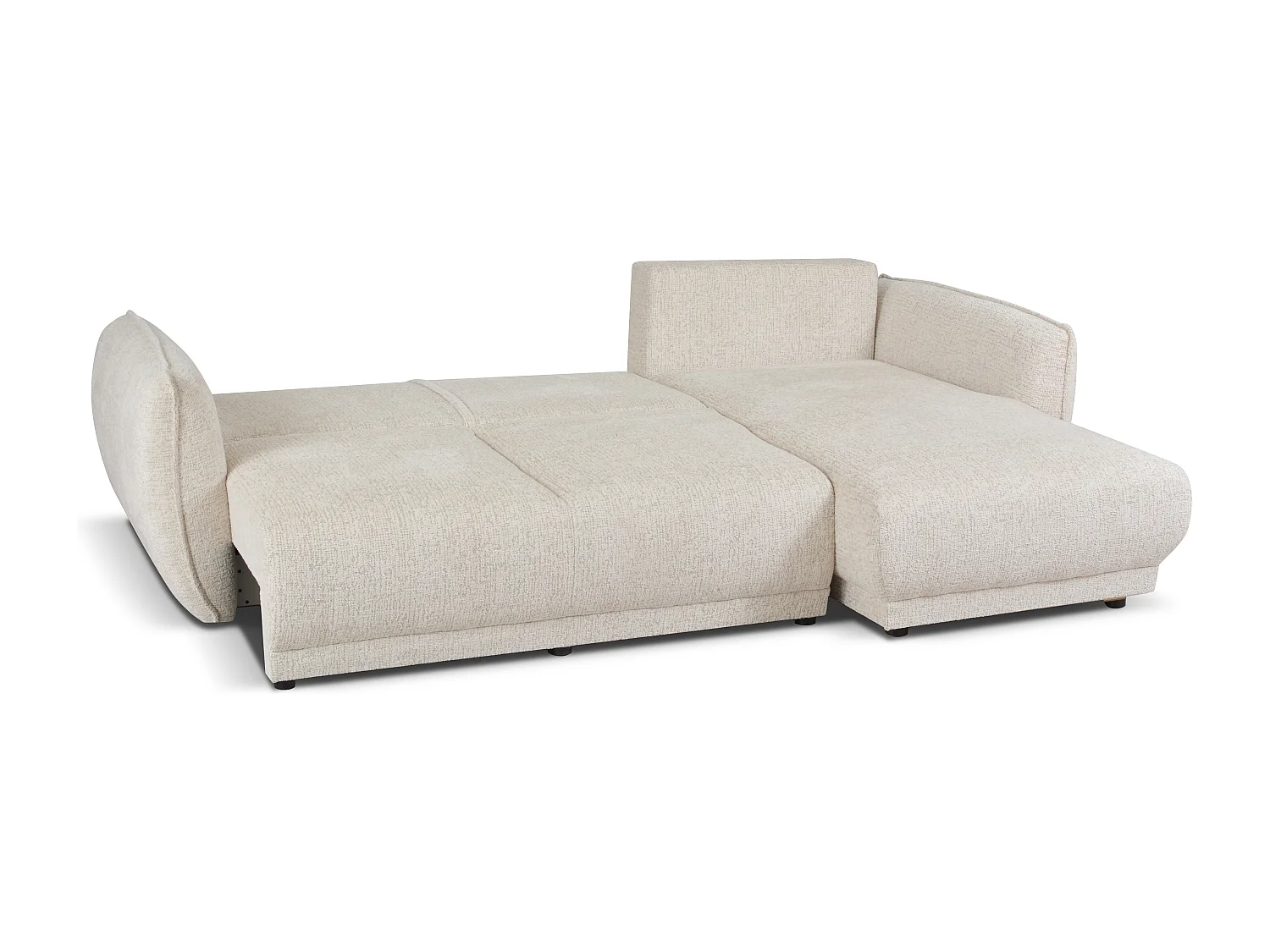 Narożnik prawy Loren z funkcją spania 255x165x91 cm – tkanina Bello 5 kremowa