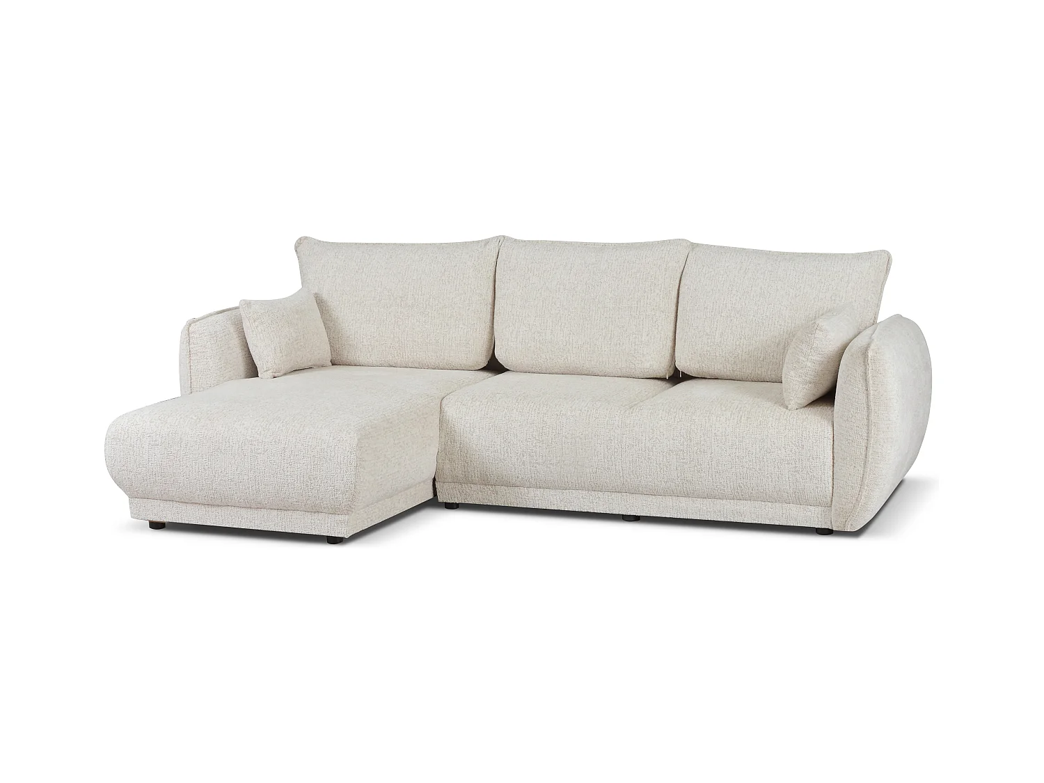 Narożnik lewy Loren z funkcją spania 250x150x90 cm – tkanina Bello 5 kremowa