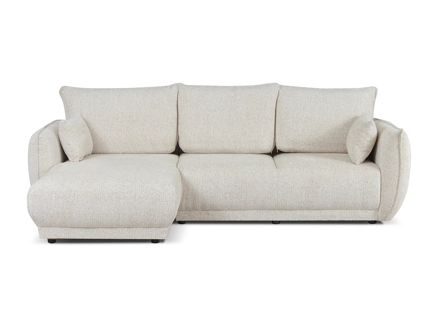 Canapé d’angle gauche Loren convertible 250x150x90 cm – Tissu Bello 5 crème