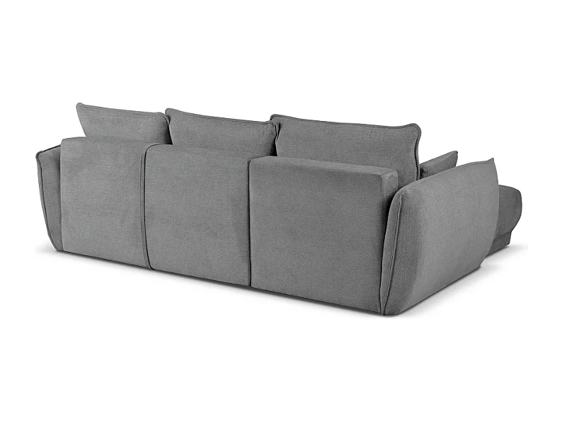 Canapé d’angle gauche Loren convertible 250x150x90 cm – Tissu Raven 7 gris