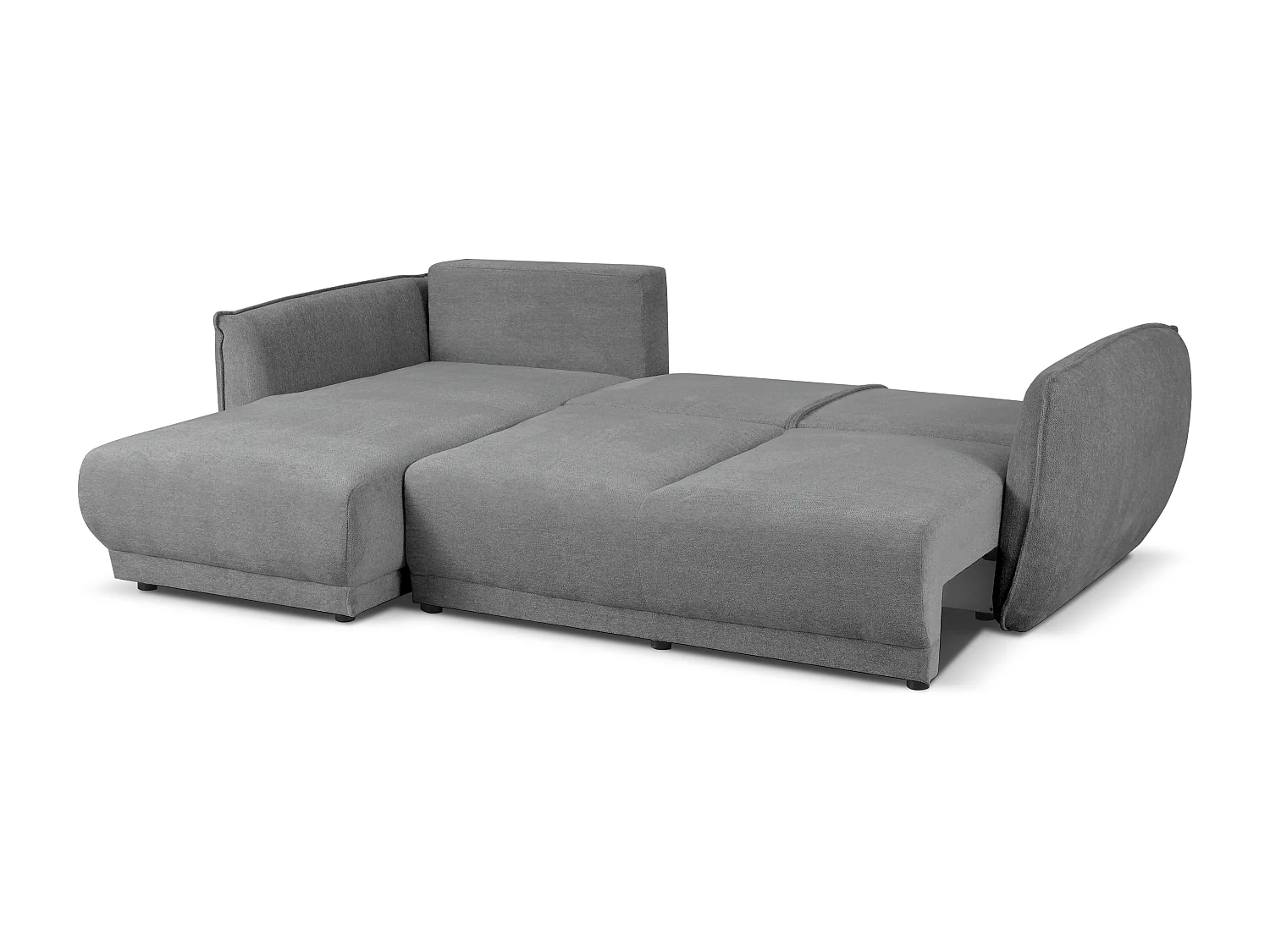 Canapé d’angle gauche Loren convertible 250x150x90 cm – Tissu Raven 7 gris
