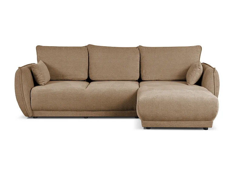 Ecksofa rechts Loren mit Schlaffunktion 250x150x90 cm – Stoff Raven 30 beige