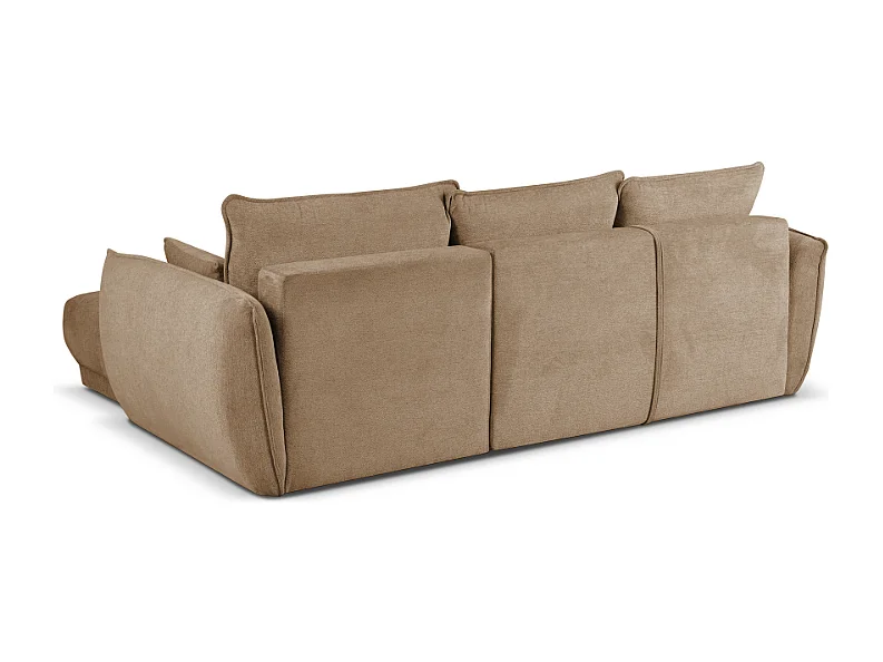 Canapé d’angle droit Loren convertible 250x150x90 cm – Tissu Raven 30 beige