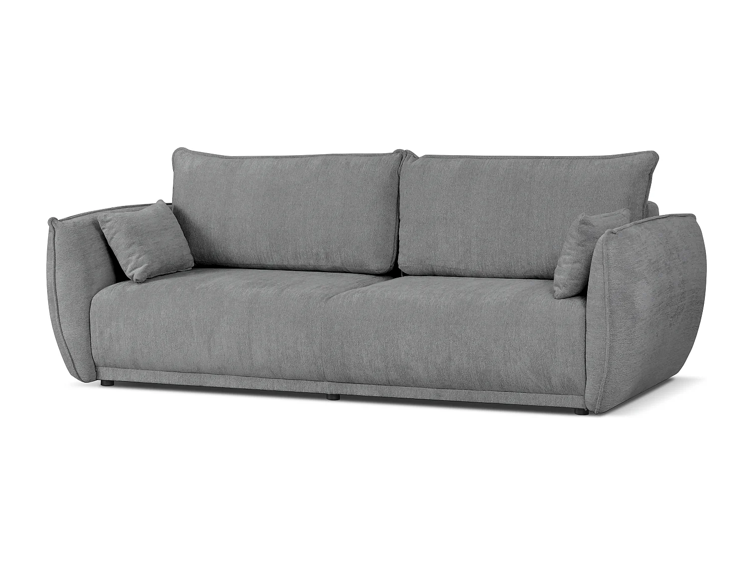 Canapé moderne Loren avec fonction de couchage 238x100x90 cm – tissu Raven 7 gris