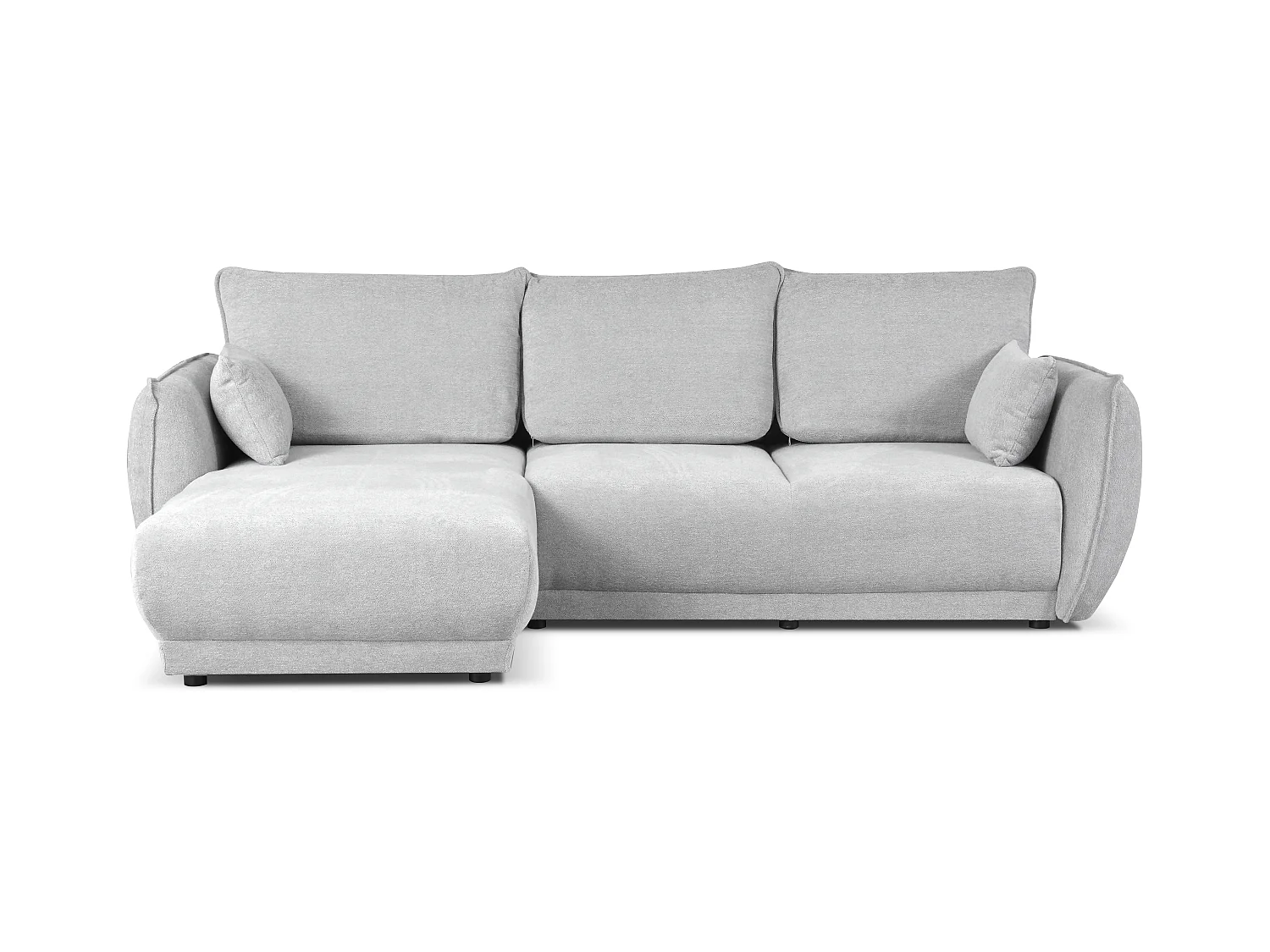 Narożnik lewy Loren z funkcją spania 250x150x90 cm – tkanina Raven 6 jasno szara