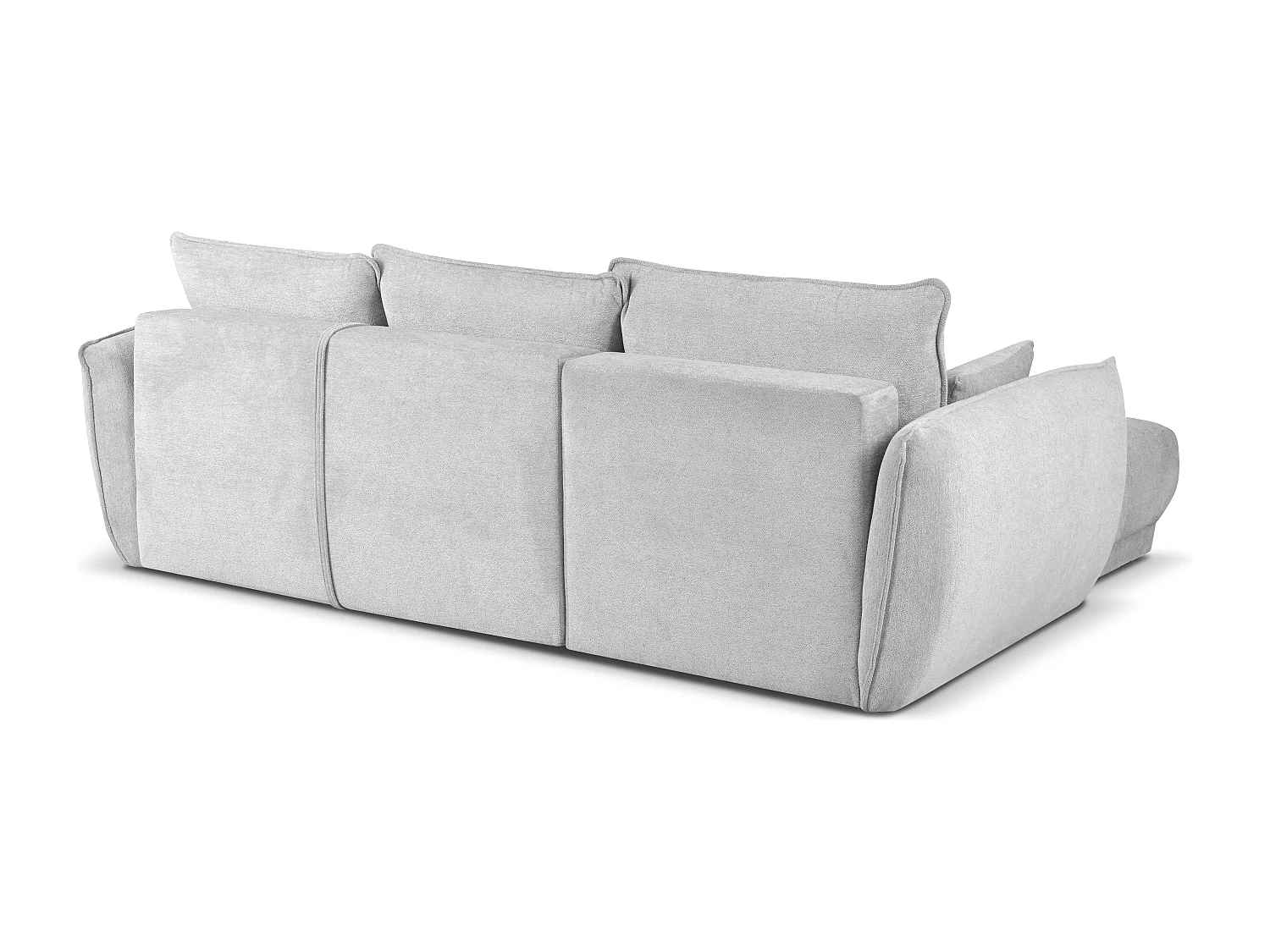 Canapé d’angle gauche Loren convertible 250x150x90 cm – Tissu Raven 6 gris clair