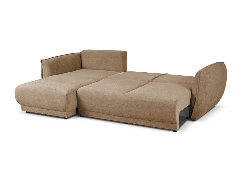 Ecksofa links  Loren mit Schlaffunktion 250x150x90 cm – Stoff Raven 30 beige
