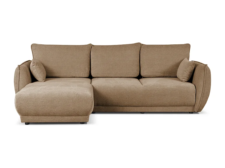 Canapé d’angle gauche  Loren convertible 250x150x90 cm – Tissu Raven 30 beige