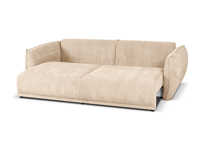 Nowoczesna sofa Loren z funkcją spania 238x100x90 cm – kremowa Raven 24