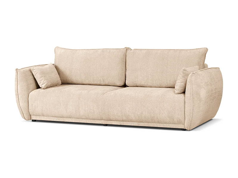 Canapé moderne Loren avec fonction de couchage 238x100x90 cm – tissu Raven 24 créme