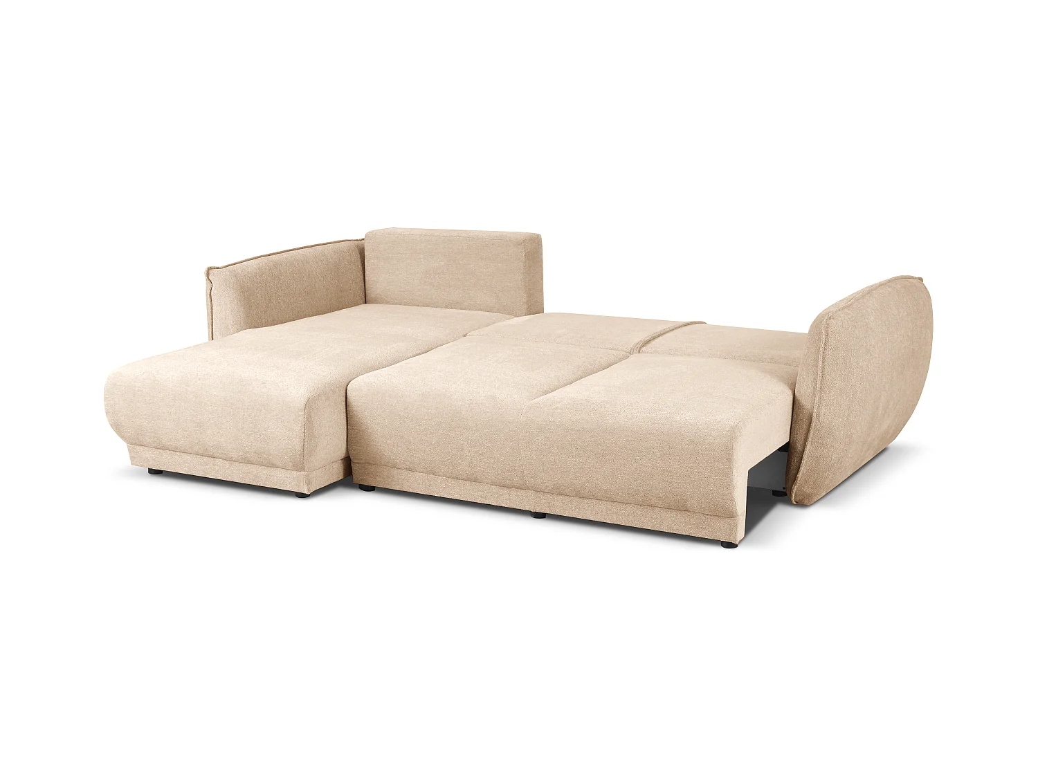 Narożnik lewy Loren z funkcją spania 250x150x90 cm – tkanina Raven 24 kremowa